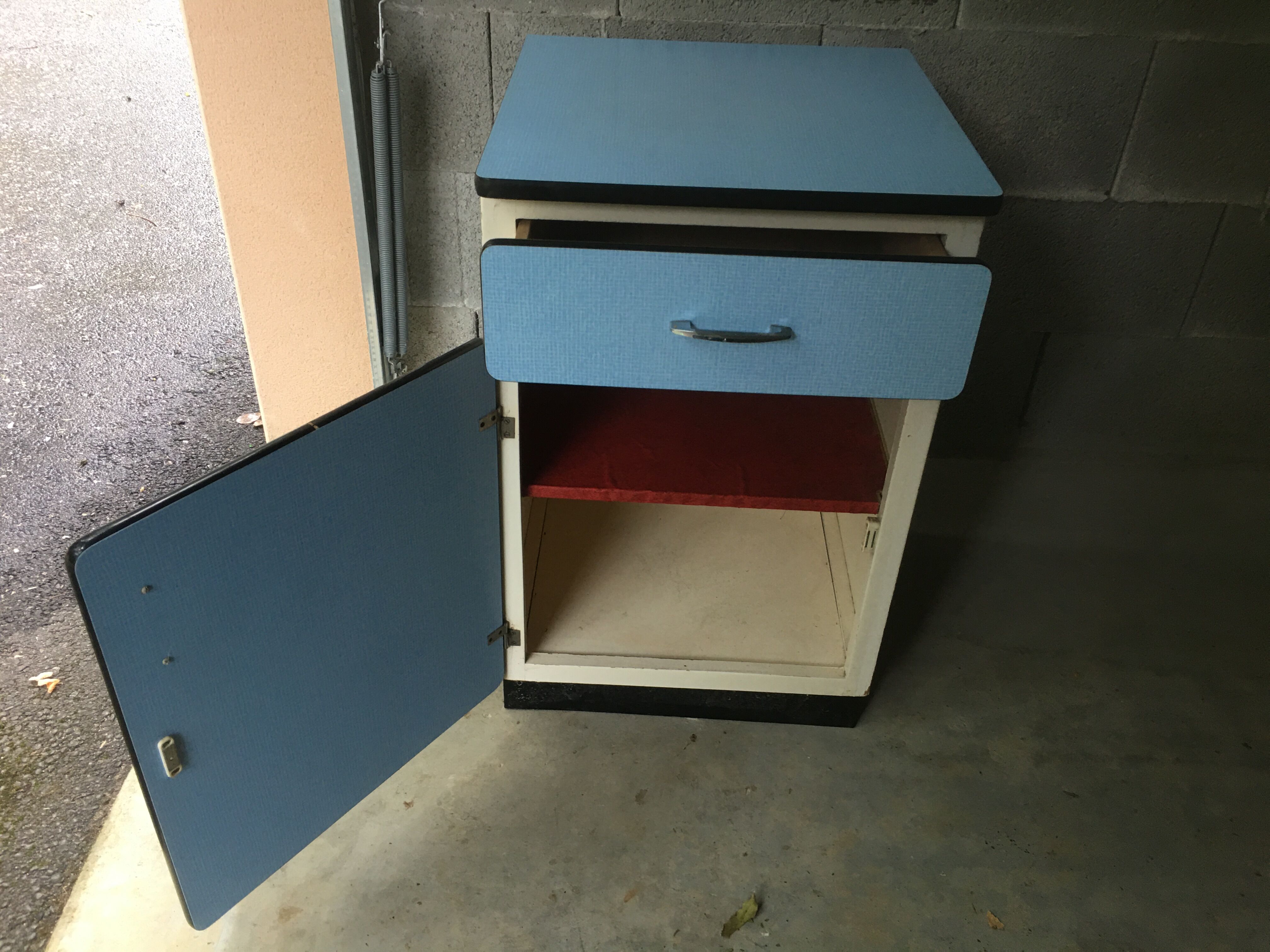 Blue formica kitchen furniture