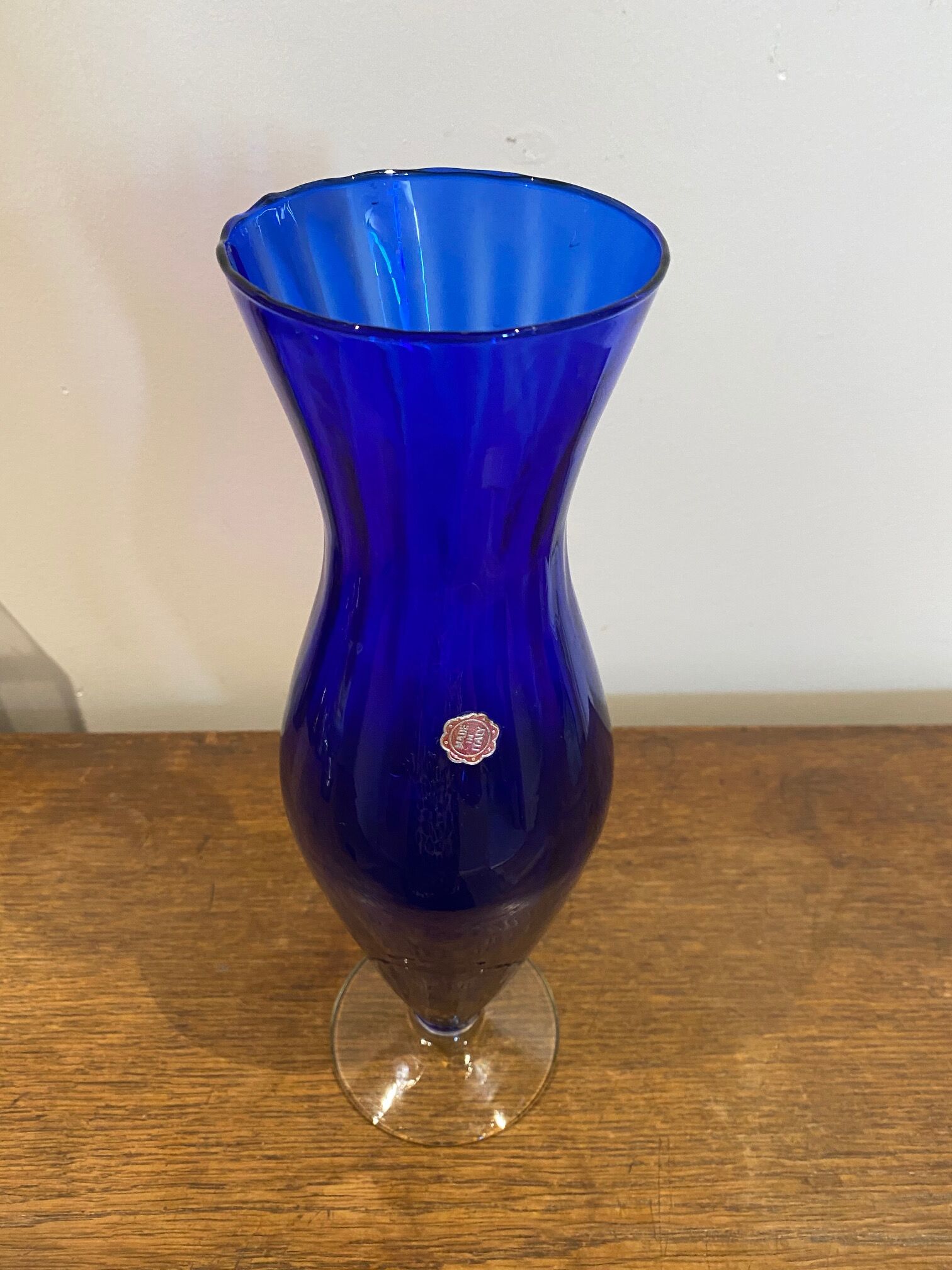 Blue murano glass vase