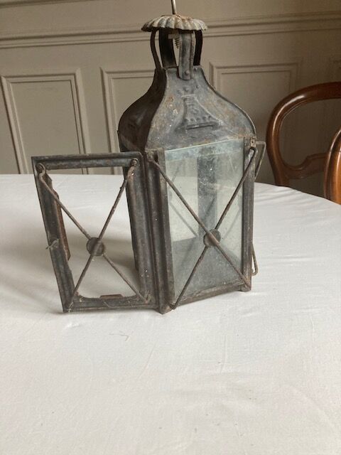Antique lantern in black metal