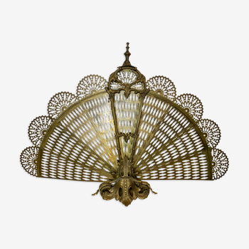 Firewall foldable fan "Peacock" - Bronze, Brass - Late nineteenth century