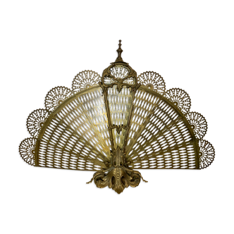 Firewall foldable fan "Peacock" - Bronze, Brass - Late nineteenth century