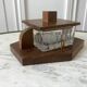 small art deco box in wood and molded glass from the 1930s