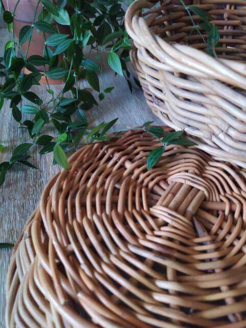 Vintage woven wicker basket