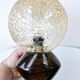 2 Art Deco ball wall lights Wood Cut glass Functional
