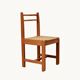 6 light wood chairs with rush seats, Italy, 1960s
