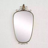 50s-60s freeform rearview mirror on brass frame