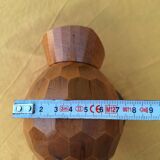 Small faceted wooden pitcher