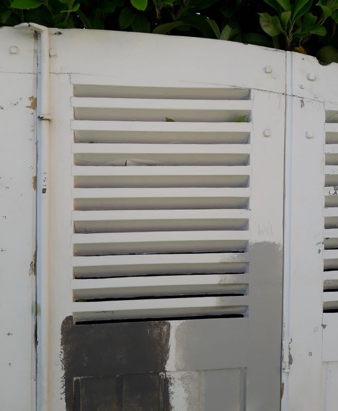 Curved shutters oak and fir H156xL245