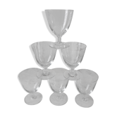 Lot de 6 verres en cristal gravés années 30-40