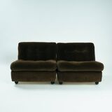 2 Mario Bellini for C&B Italia Modular 'Amanta' Seating Elements in Brown