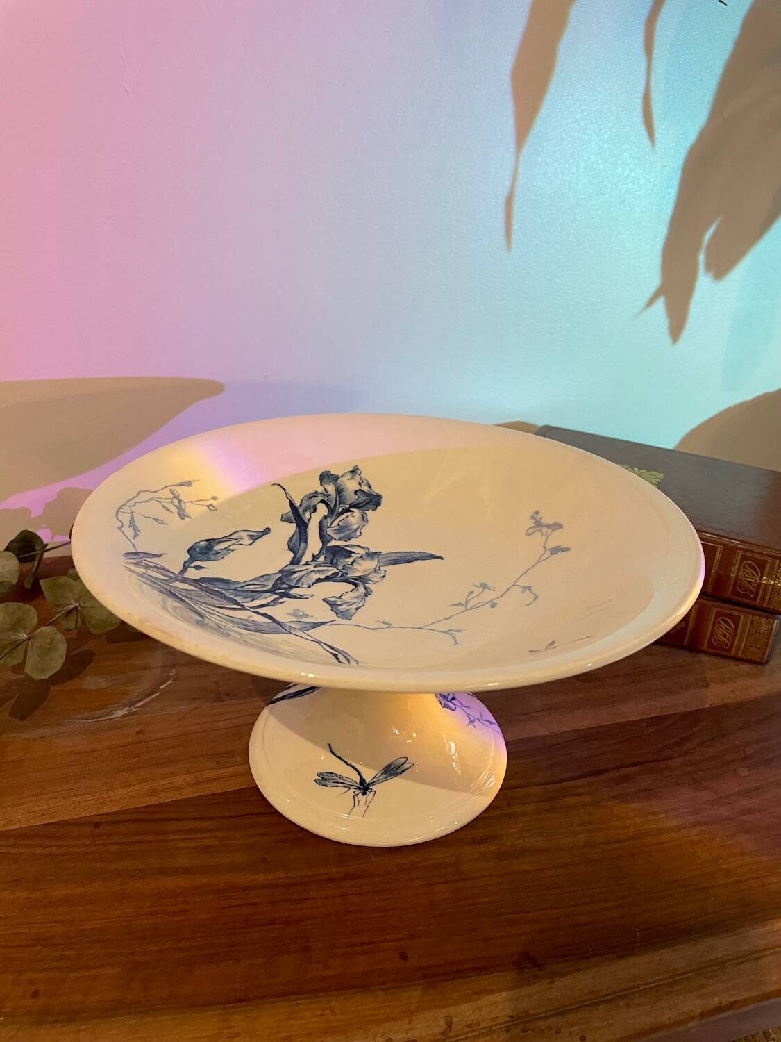 Gien porcelain compote bowl