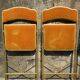Lot de 6 chaises pliantes en velours et métal doré