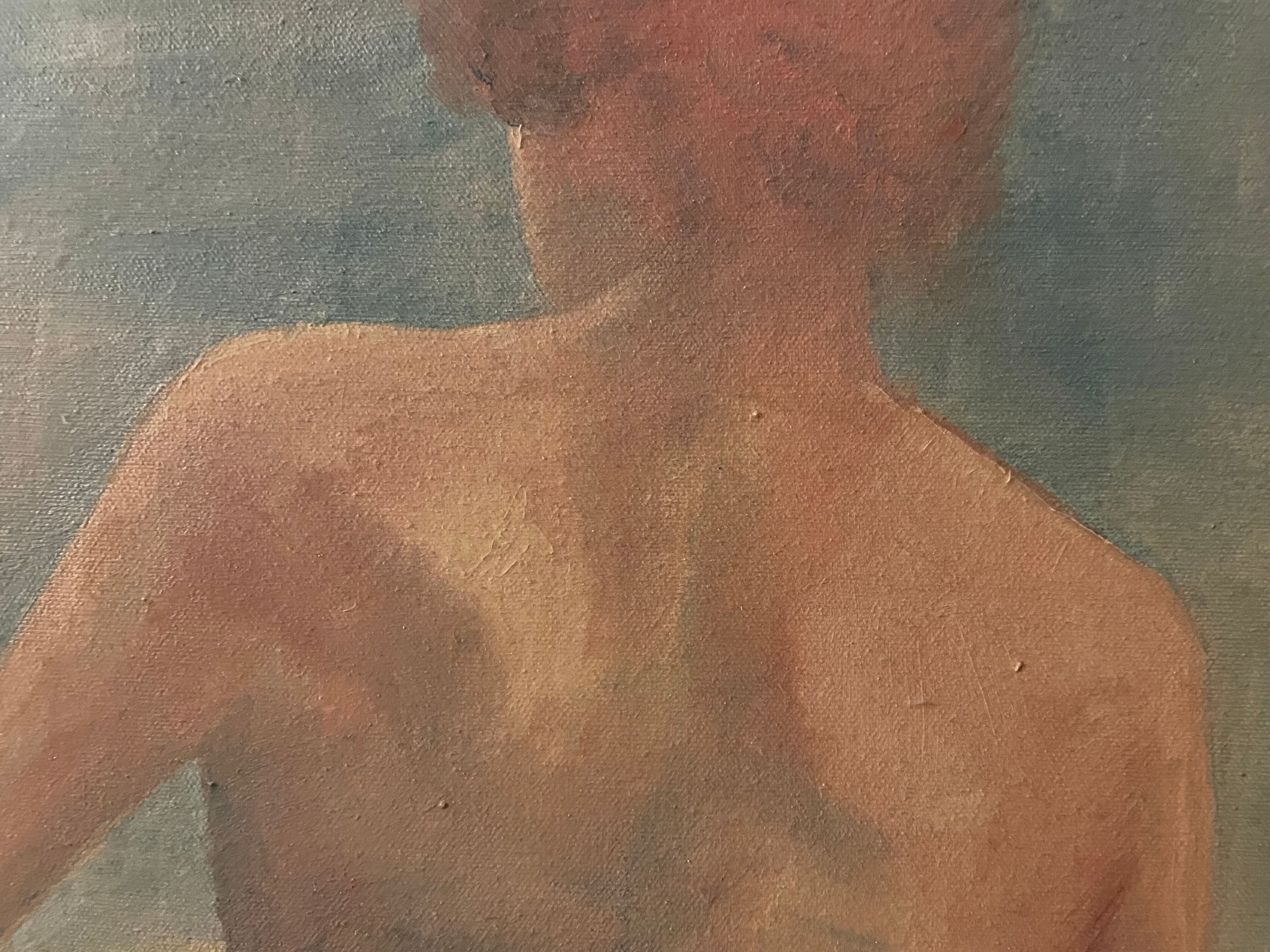 Huile sur toile femme de dos
