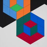 Victor Vasarely: Kinetic Composition: Bi Hexa - Original Silkscreen Print