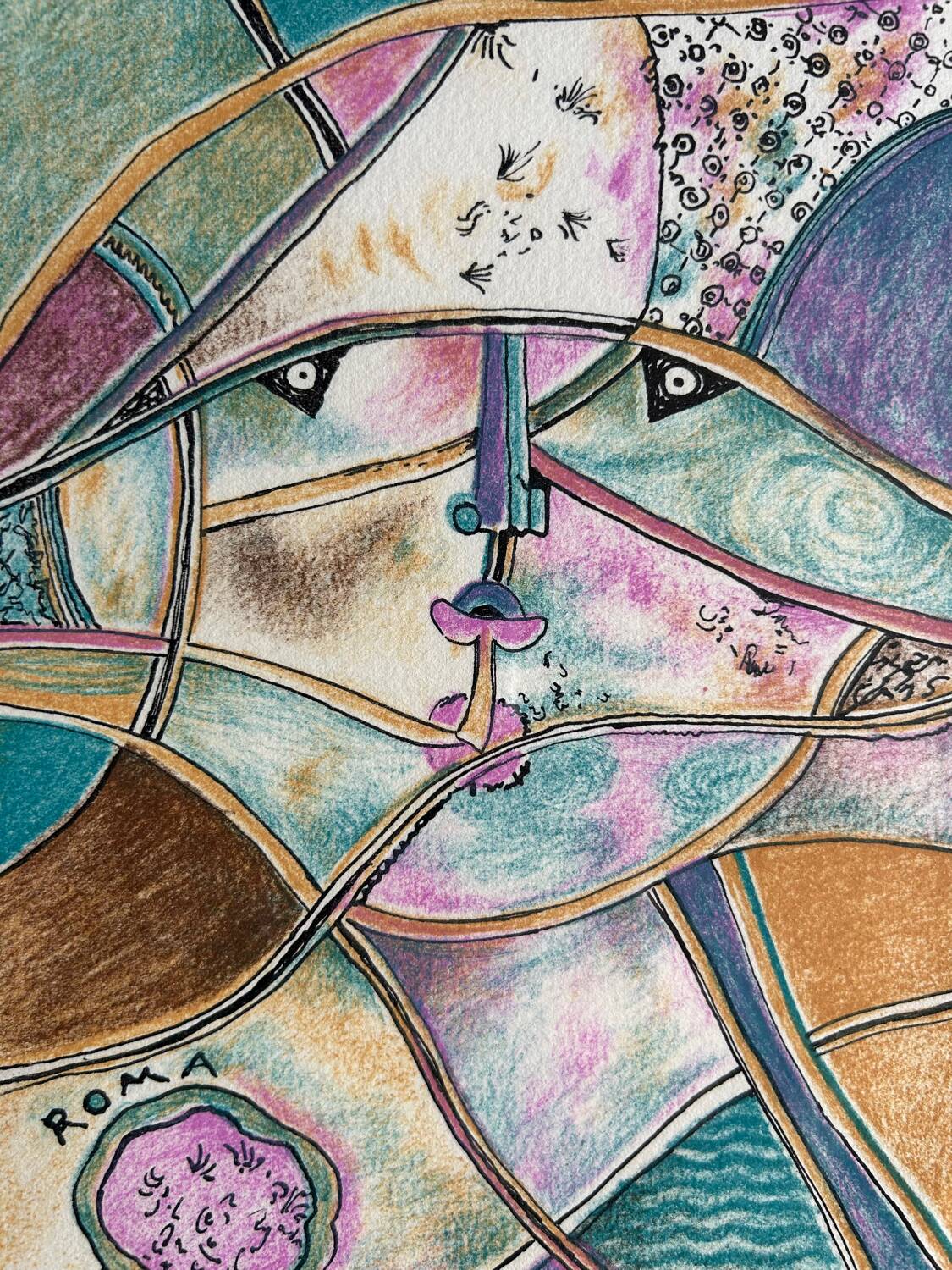 Lithographie originale de Bona, 1990, impression Michel Cassé