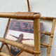 Vinyl holder in rattan and bamboo