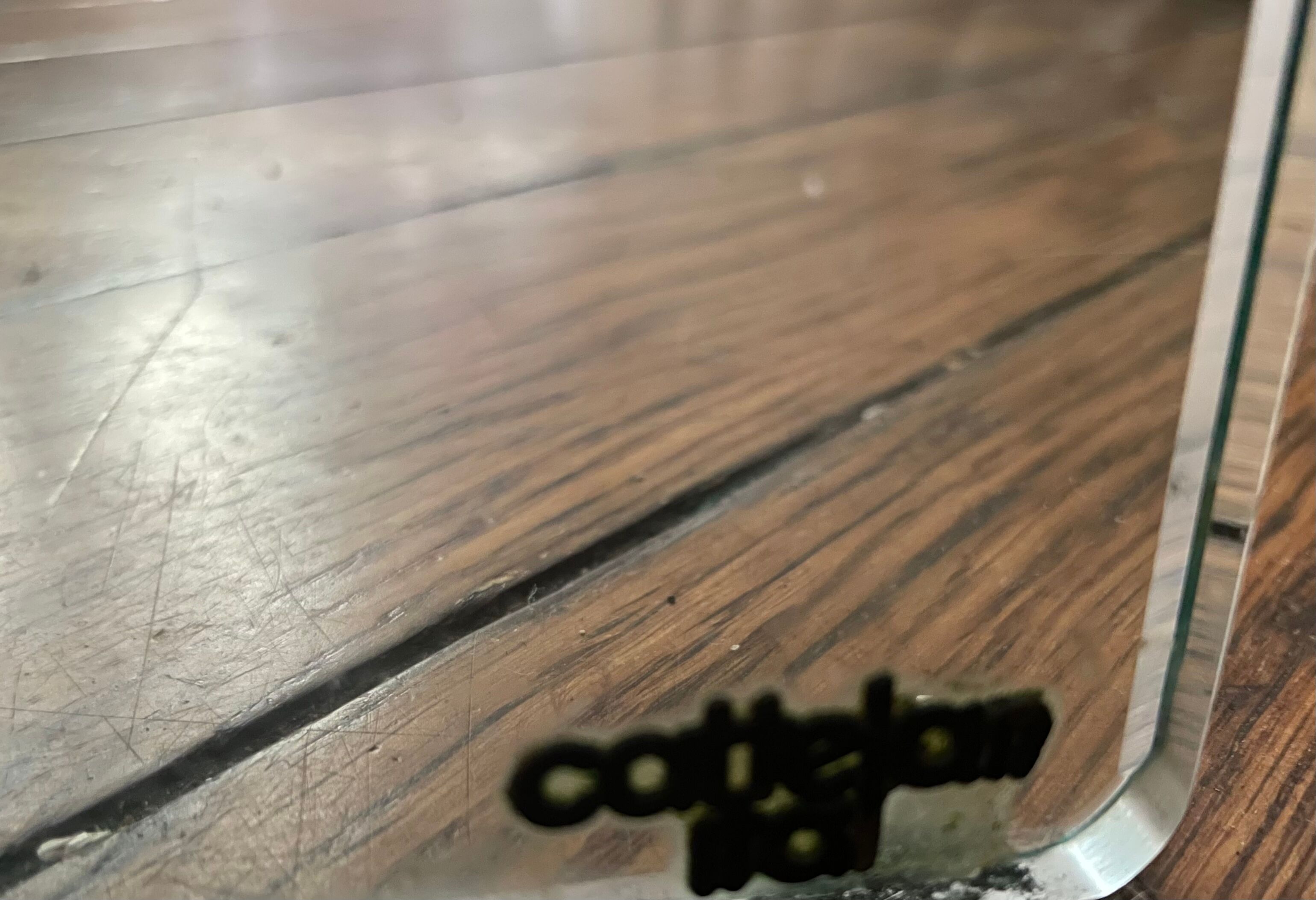 Vintage coffee table Italian design curved glass and travertine