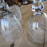 Antique blown amber bubble glass jar