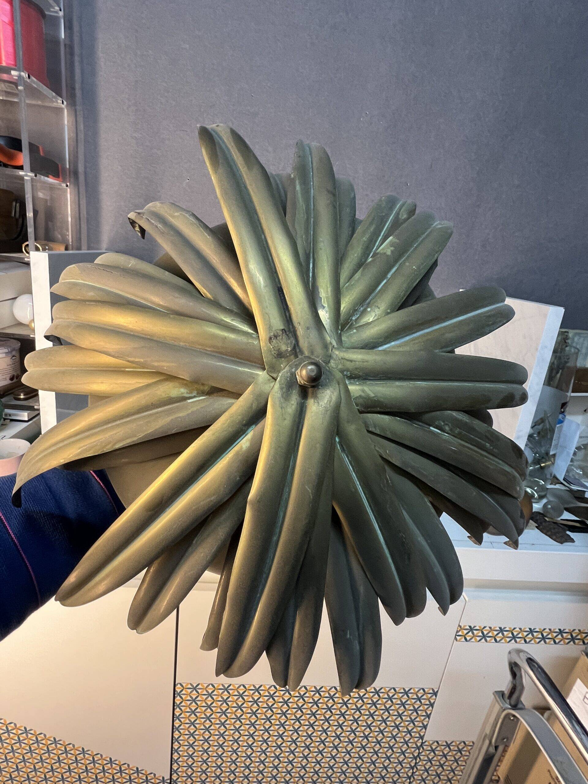 Palm tree lamp  bronze and brass
