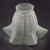 Replacement lampshade in vintage French opaque white glass with fluted edge 0183