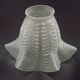 Replacement lampshade in vintage French opaque white glass with fluted edge 0183