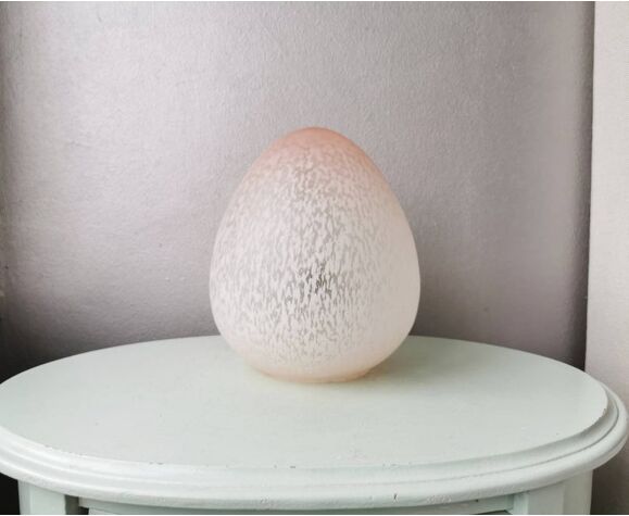 Vintage Table Lamp In 80s Egg Shaped, Glass Egg Shaped Table Lamp