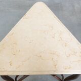 Table d'appoint Thonet ancienne du début du XXe siècle avec un plateau en pierre naturelle