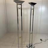 Arte Lumen floor lamps chrome & brass 1970’s, set of 2