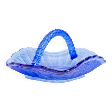 Panier Bol en Verre Décoratif Bleu Vintage, Drost, Europe, Années 1960