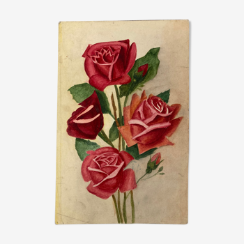 Vintage watercolor with roses