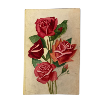 Aquarelle vintage aux roses