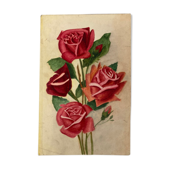 Vintage watercolor with roses