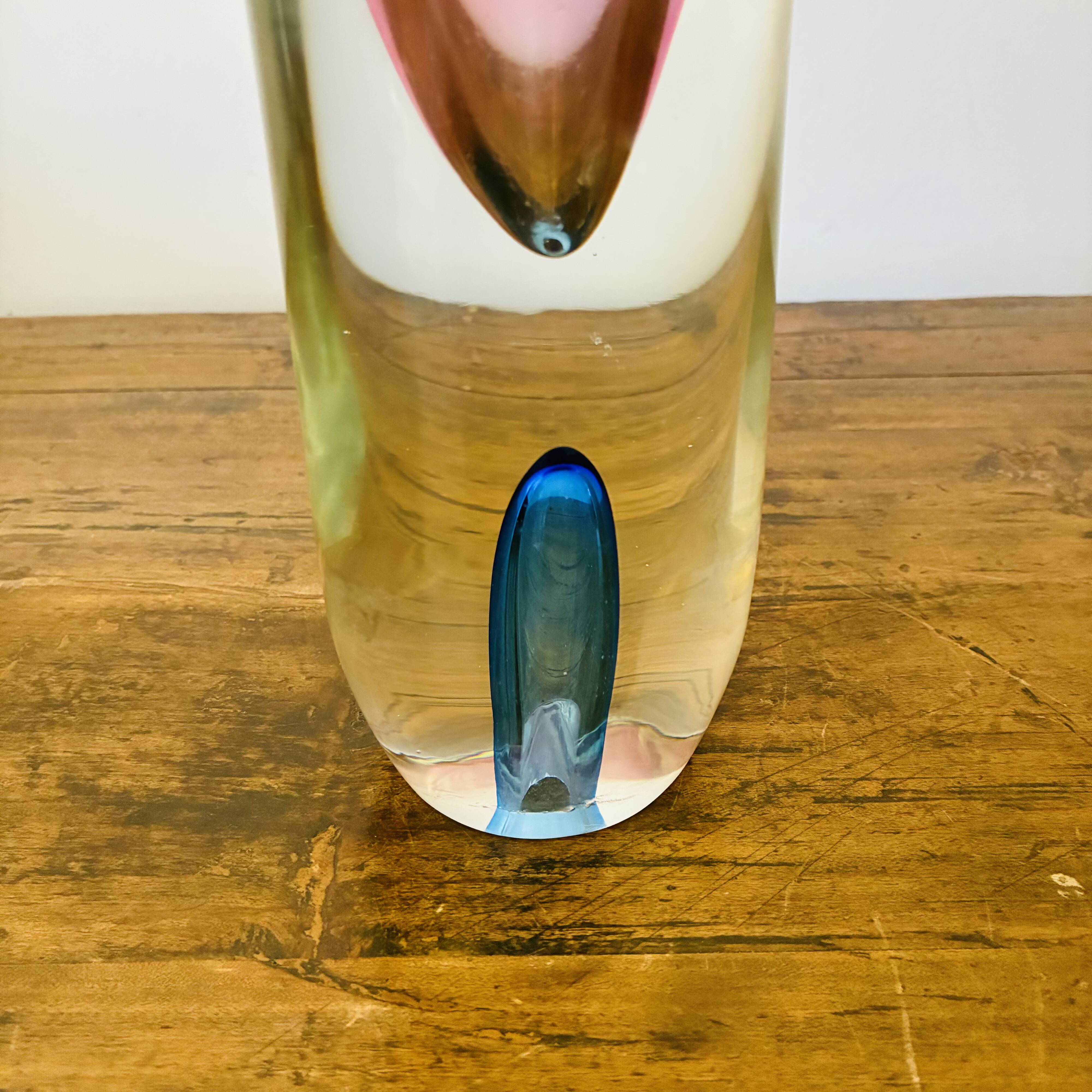 Vase en verre sommerso de Murano, années 1960, dans le style de Flavio Poli