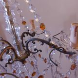 Chandelier to, colored crystal tassels