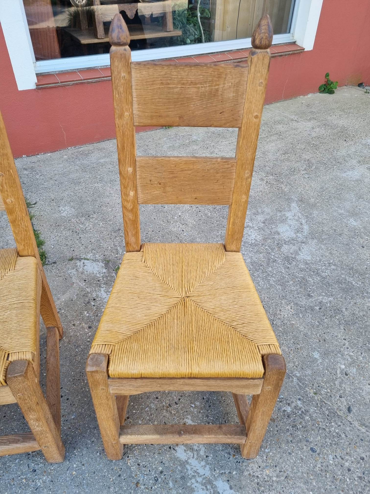 suite of 6 brutalist chairs