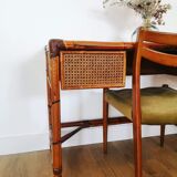 Rattan and cane desk