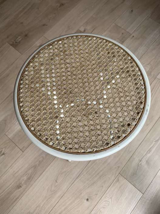 Vintage bistro stool canned white