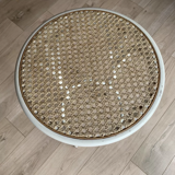 Vintage bistro stool canned white