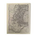 Old map of the Alps from 1928