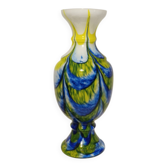 Vase verre soufflé Murano Carlo Moretti vintage