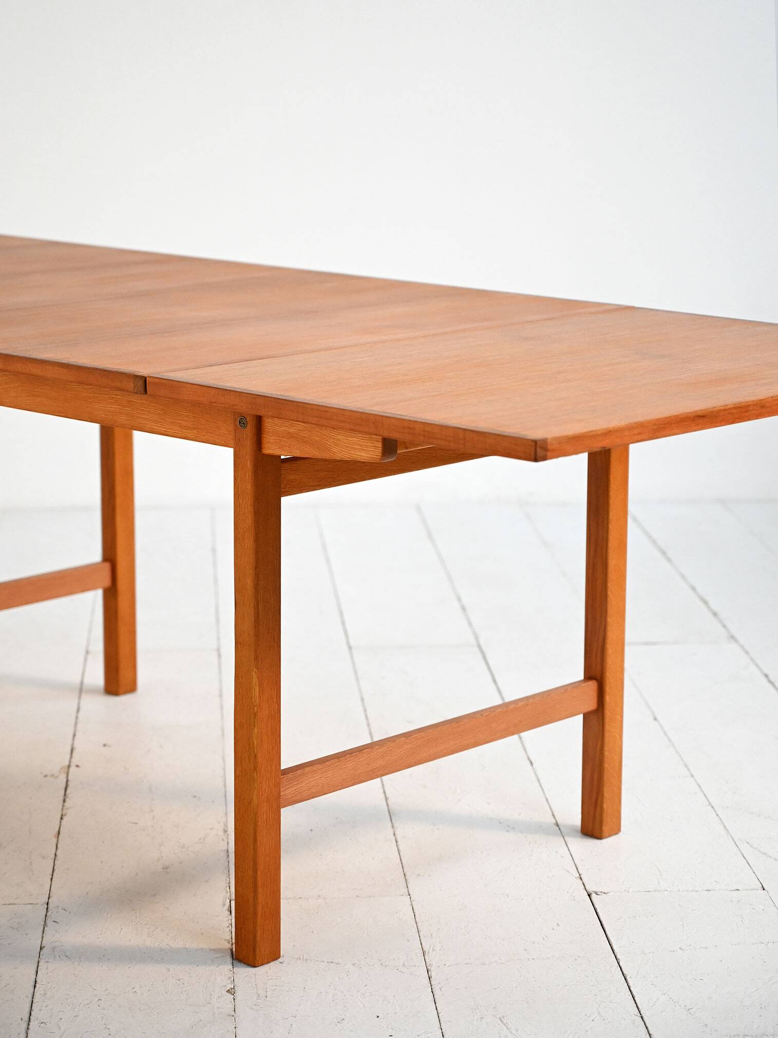 Scandinavian extendable teak and oak dining table 1960s