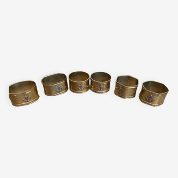 6 brass napkin rings