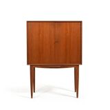 Teak Bar Cabinet with Harlekin Mirrors by Illum Wikkelsø