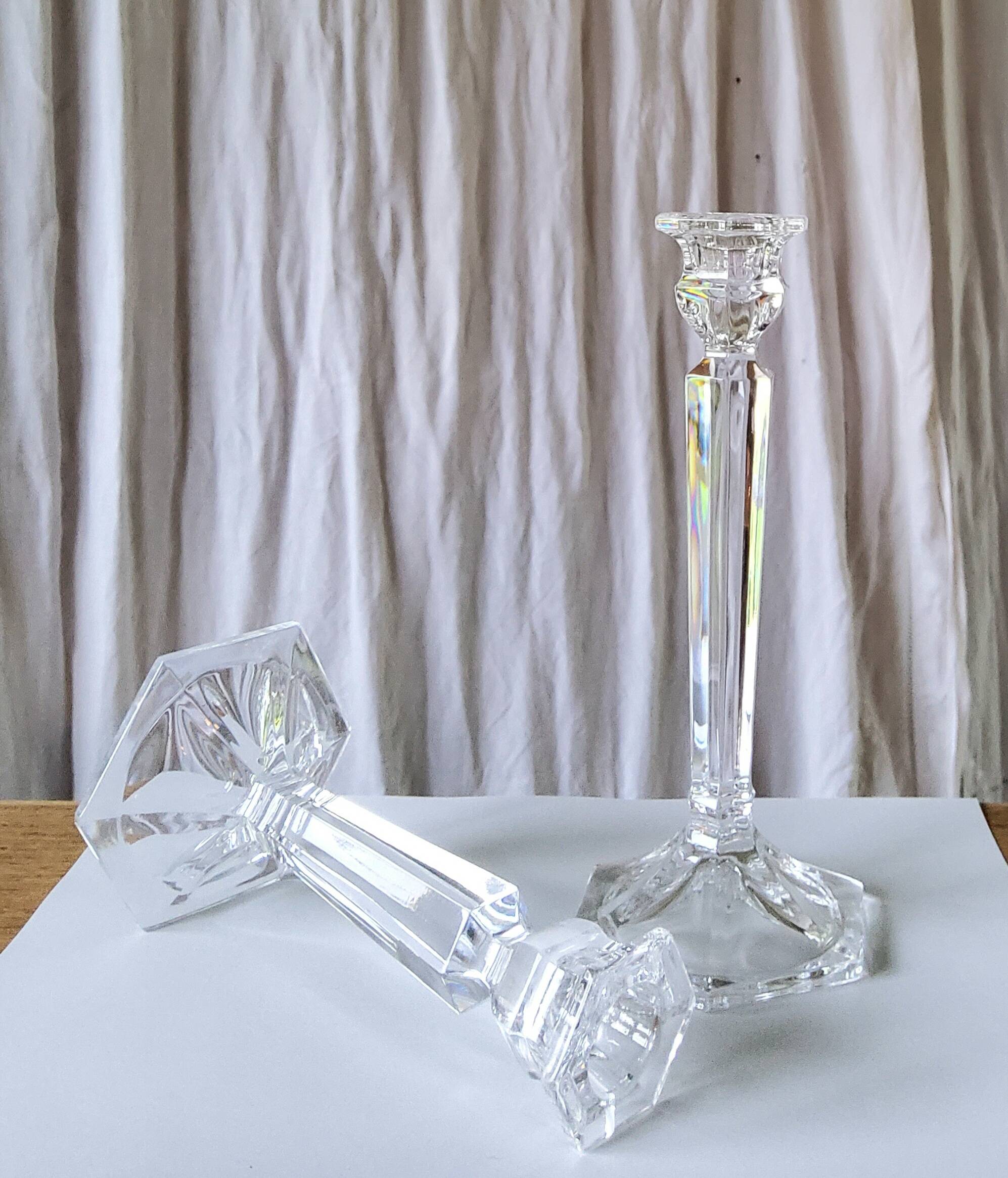 Pair of crystal candlesticks