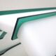 Two-tone white green pendant lamp Harvey Guzzini 60s