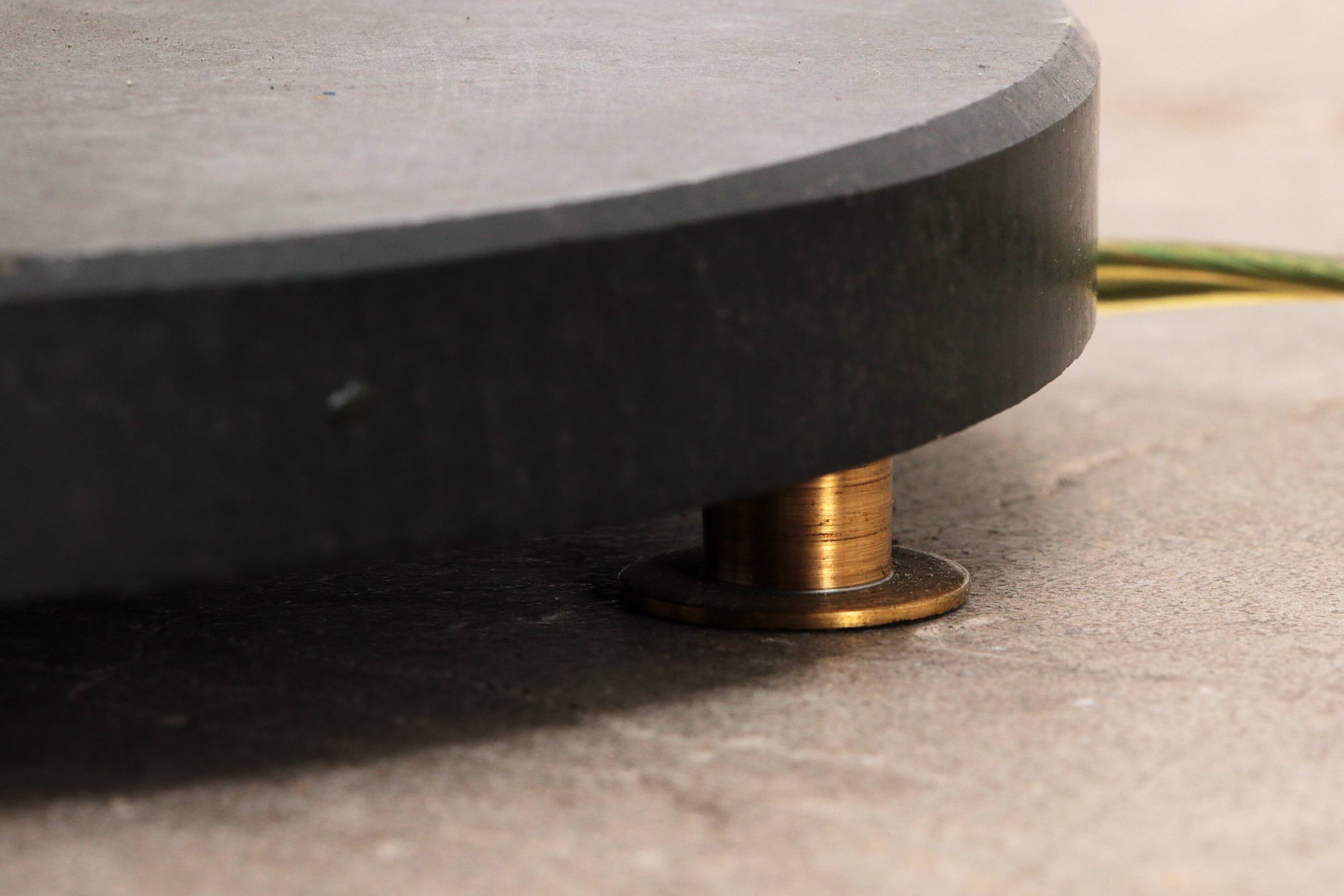 Brutalist Table Lamp Marble & Glass, Vintage 1980