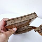 Old antelope bookend in hand carved wood