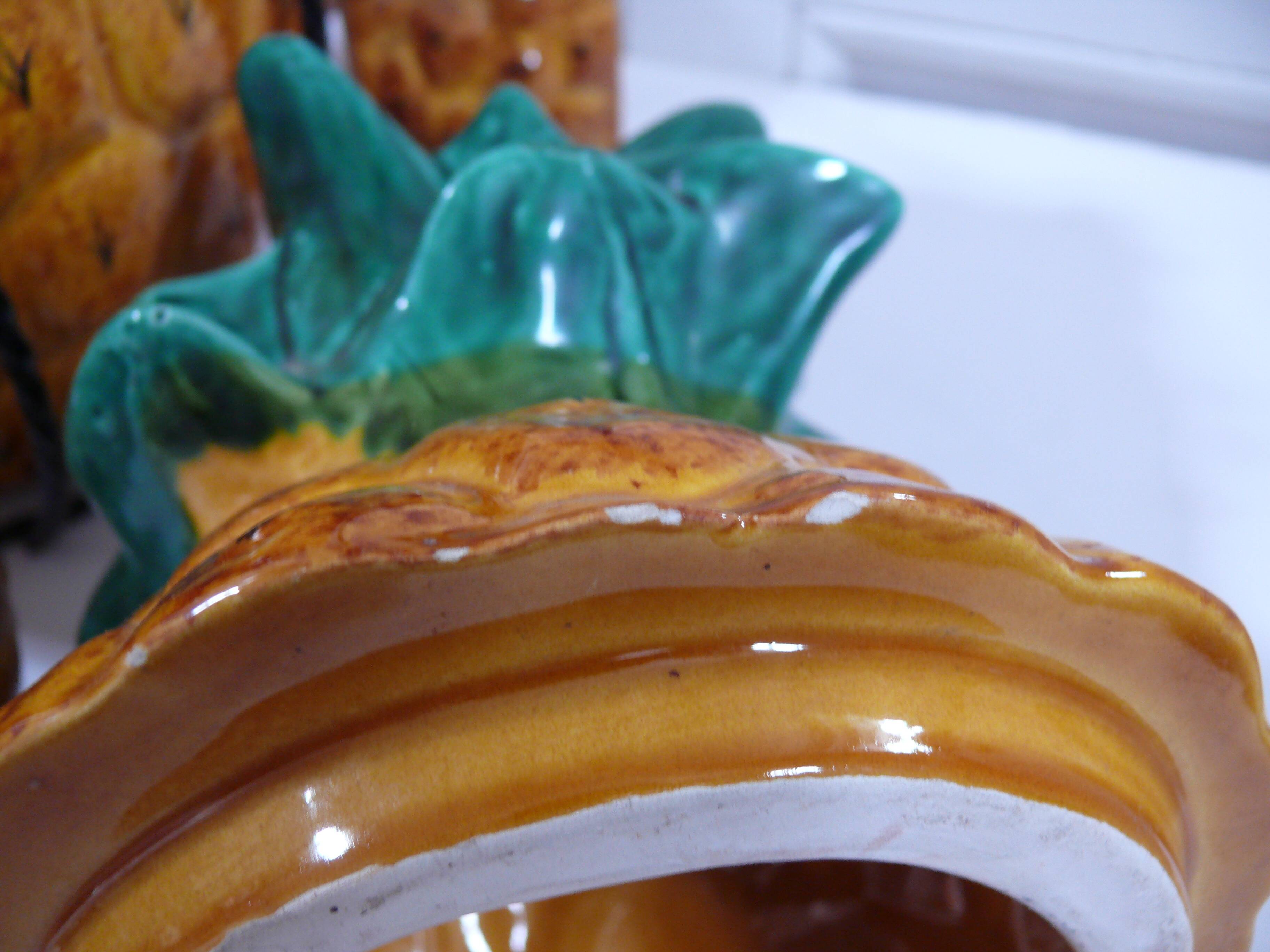 Pineapple-shaped punch set in Vallauris ceramic.