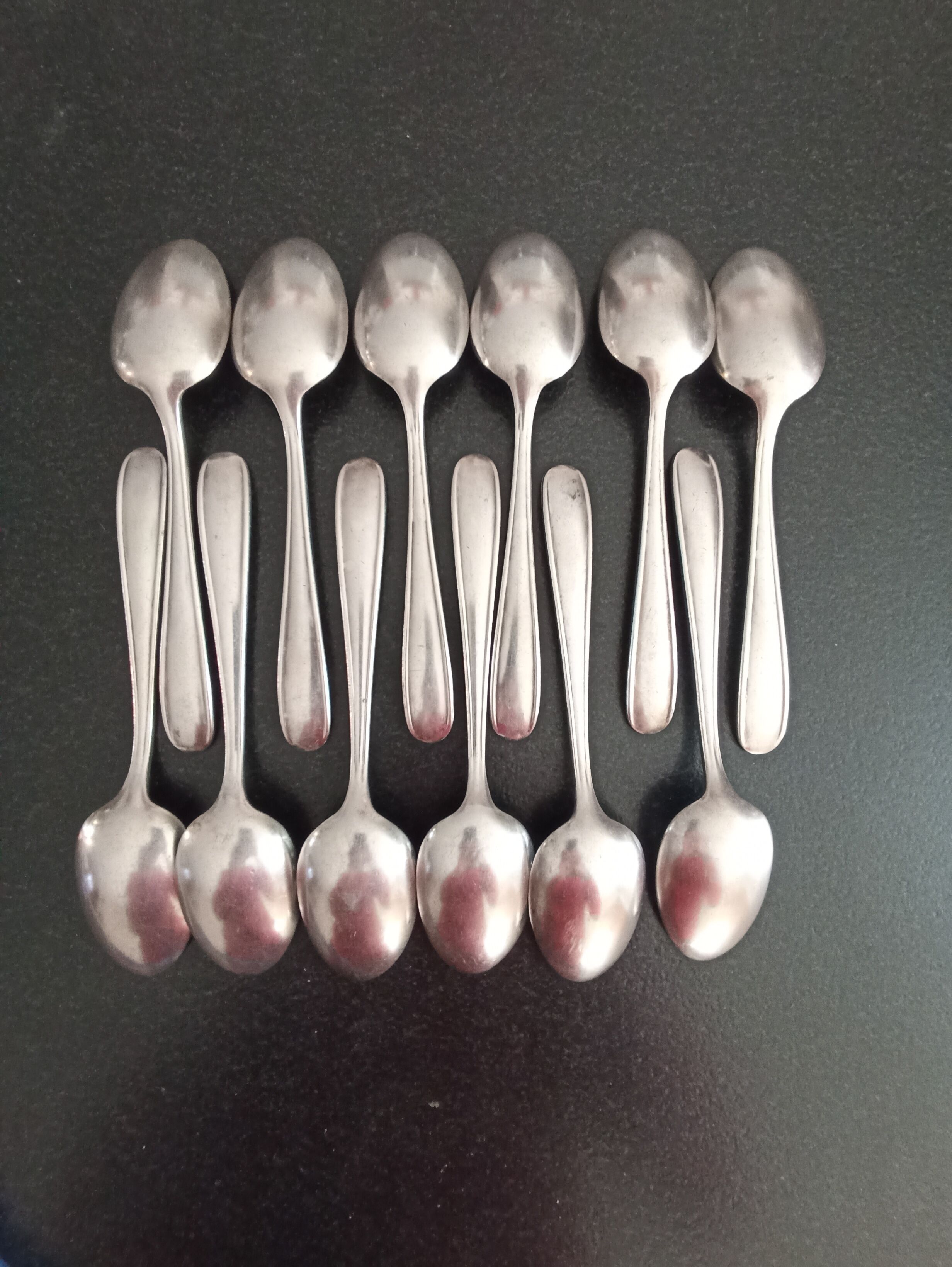 Set of 12 Christofle tablespoons in silver metal