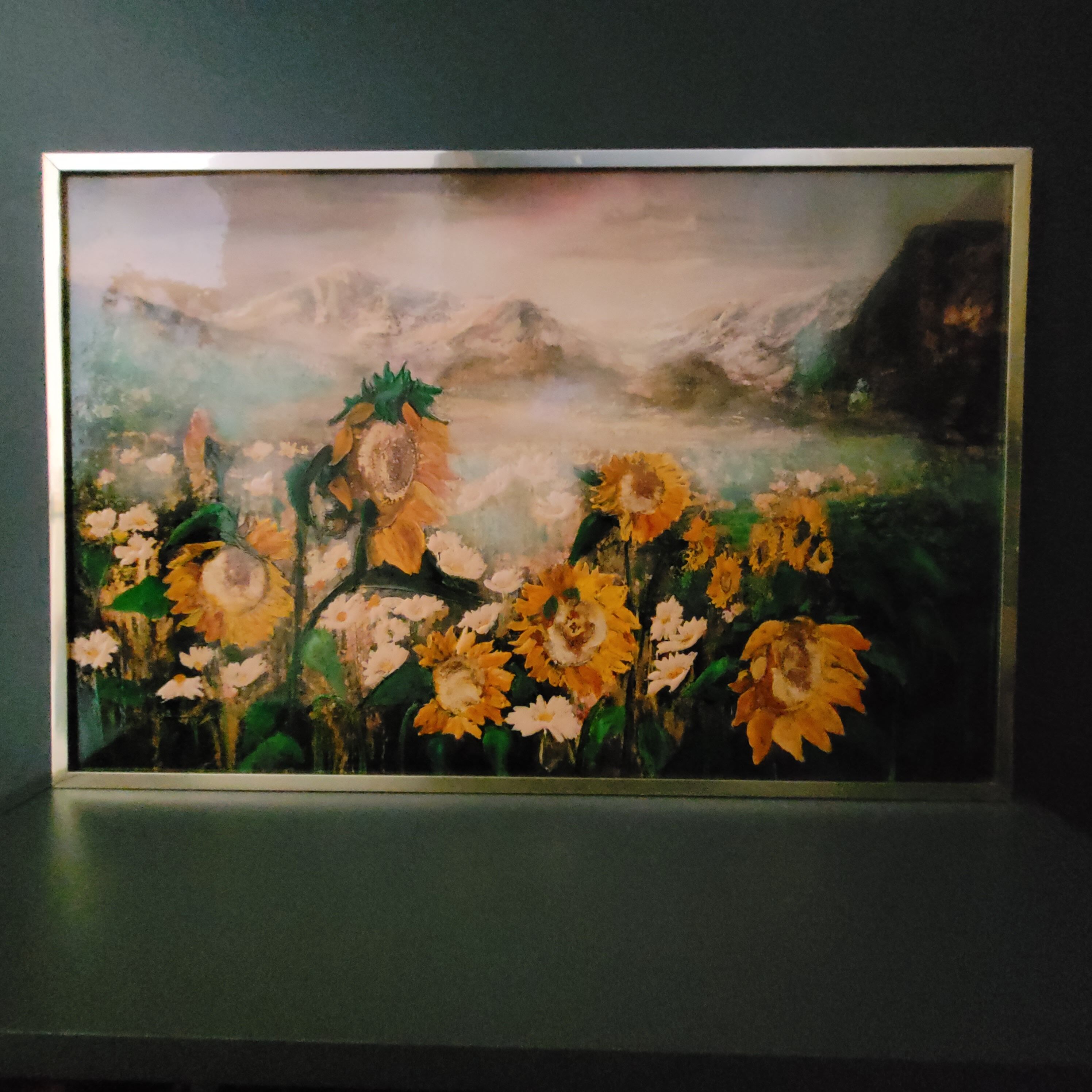 Oil painting on metal panel